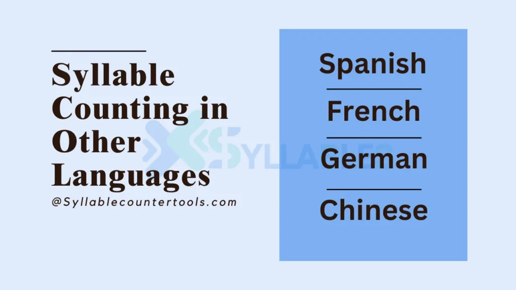 Syllable Counting in Other Languages