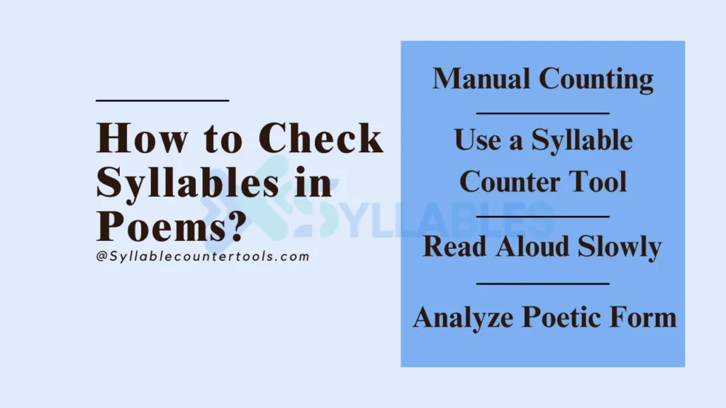 How to Check Syllables in Poems?